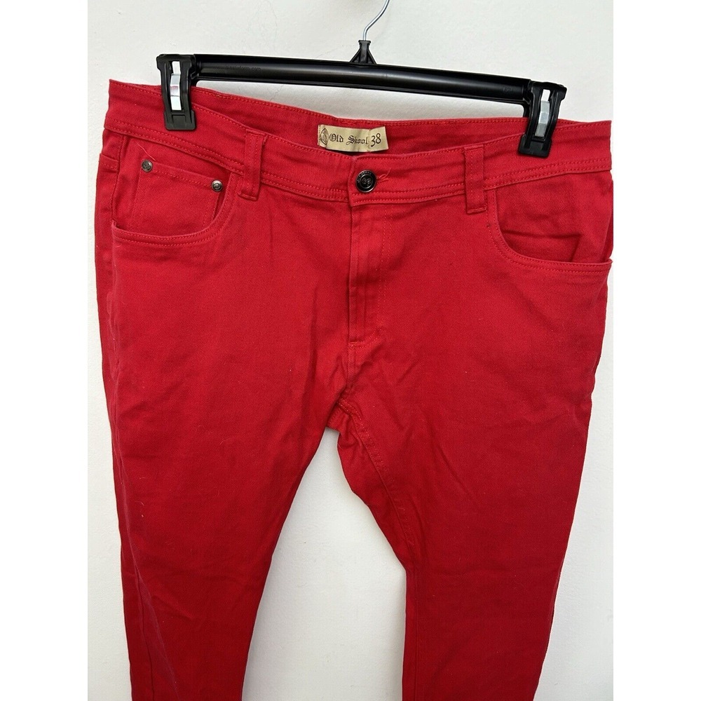 Old Skool Jeans‎ Woman's Size 38, Red High Rise Skinny Colorful Stretch Denim